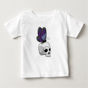 T-shirt Pour Bébé Papillon avec crâne