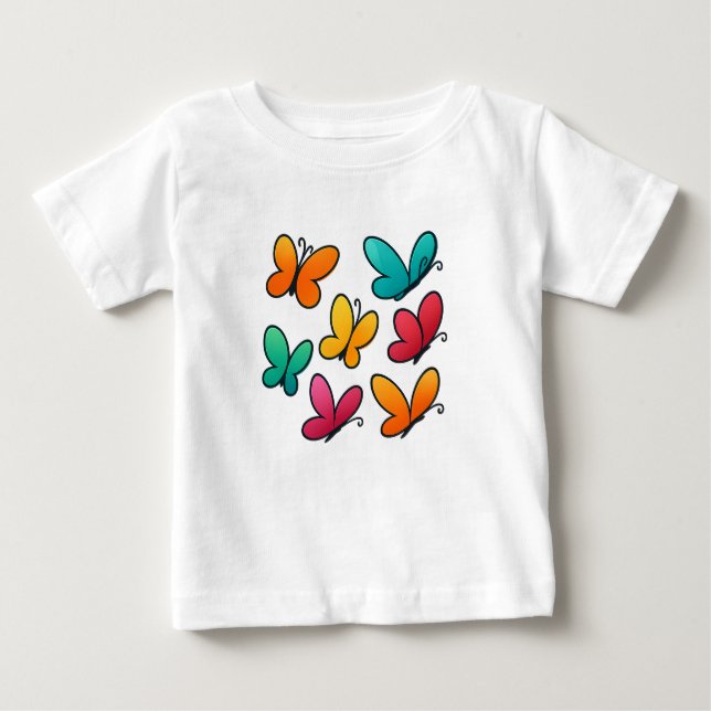 T-shirt Pour Bébé Papillon coloré Tee (Devant)