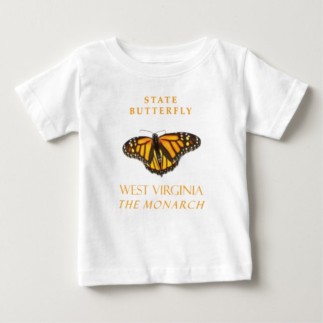 T-shirt Pour Bébé Papillon du Territoire de Virginie-Occidentale Le  (Devant)
