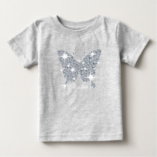 T-shirt Pour Bébé papillon étincelant en faux diamant