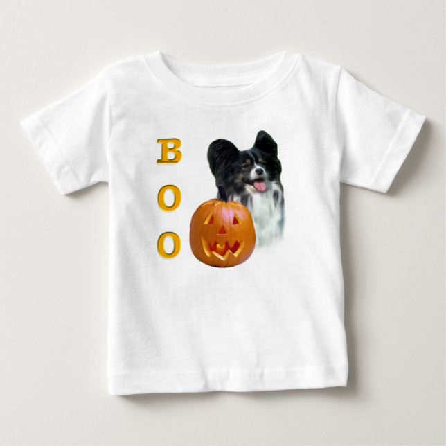 T-shirt Pour Bébé Papillon Halloween BOO (Devant)