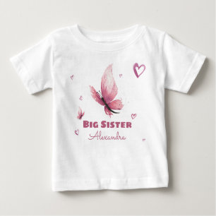 T-shirt Pour Bébé Papillon hydrique de grande soeur personnalisable