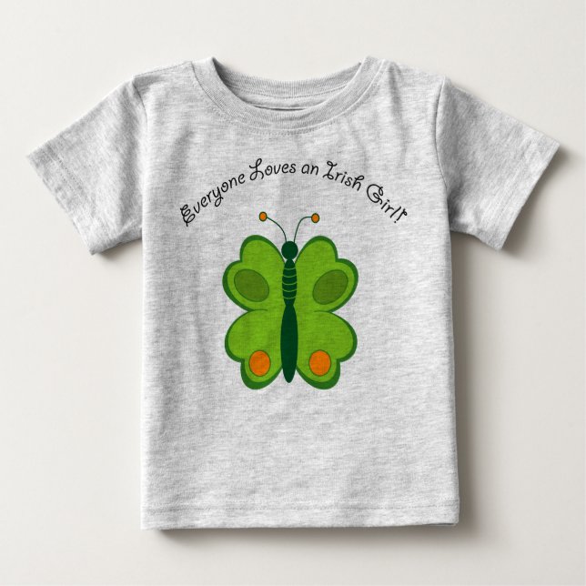 T-shirt Pour Bébé papillon irlandais chanceux (Devant)
