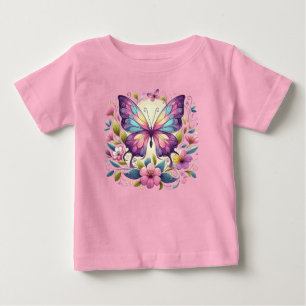 T-shirt Pour Bébé Papillon mignon et coloré