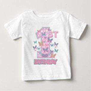 T-shirt Pour Bébé Papillon Premier anniversaire tournant un papillon