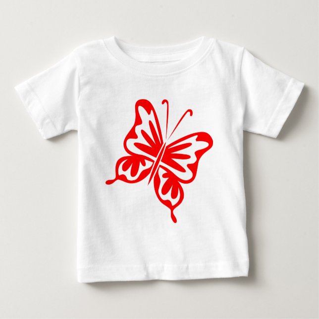 T-shirt Pour Bébé Papillon rétro - Rouge (Devant)