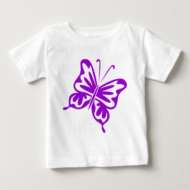 T-shirt Pour Bébé Papillon rétro - Violet (Devant)