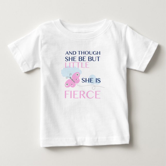 T-shirt Pour Bébé Papillon rose - Elle est Fierce (Devant)