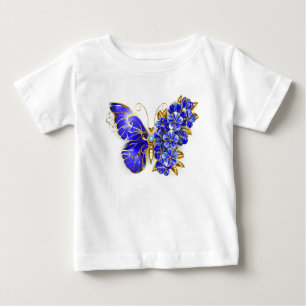 T-shirt Pour Bébé Papillon saphir à fleurs