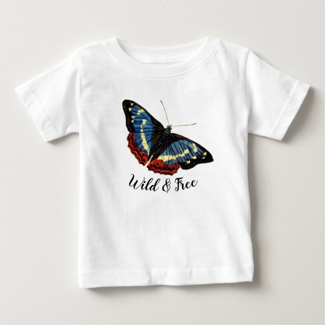T-shirt Pour Bébé Papillon Sauvage & Libre (Devant)