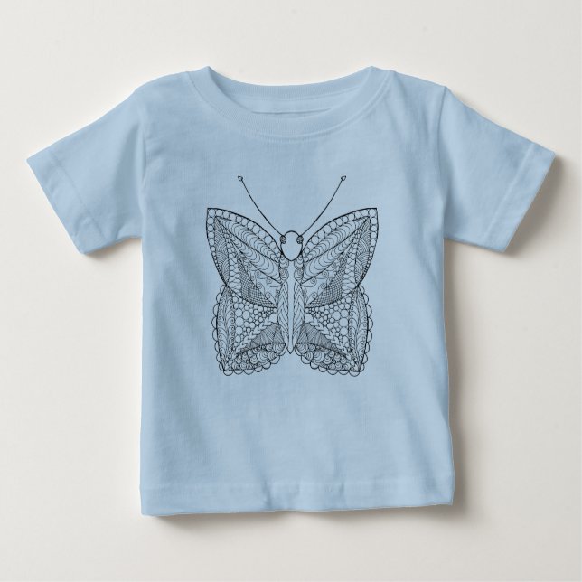 T-shirt Pour Bébé Papillon tropical inspiré de conception (Devant)