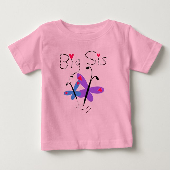 T-shirt Pour Bébé Papillons Big Sis (Devant)