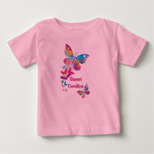 T-shirt Pour Bébé Papillons colorés Chemise personnalisée
