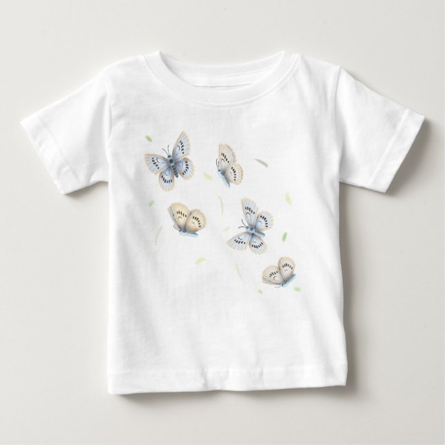 T-shirt Pour Bébé Papillons insouciants en vol (Devant)