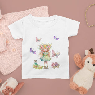 T-shirt Pour Bébé Papillons mignonette fée et fleurs