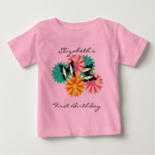 T-shirt Pour Bébé Papillons personnalisés pour le premier anniversai