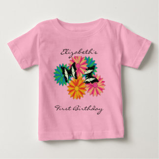 T-shirt Pour Bébé Papillons personnalisés pour le premier anniversai