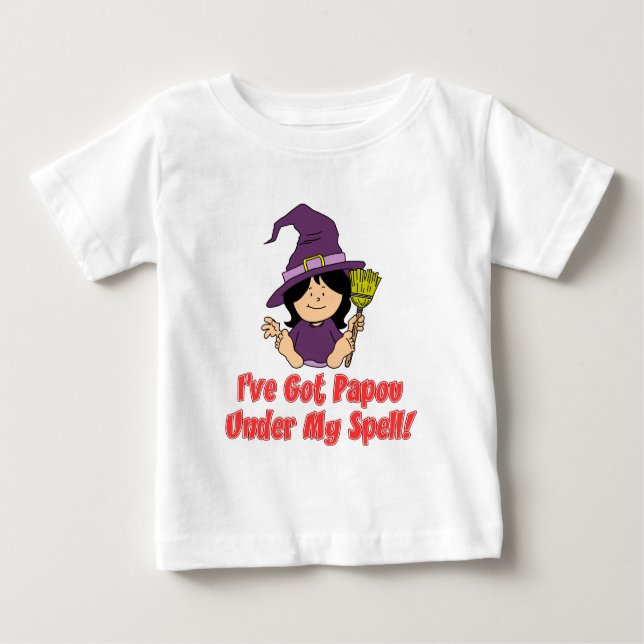 T-shirt Pour Bébé Papou sous mon sort (Devant)