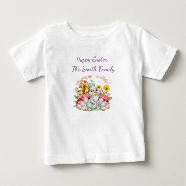 T-shirt Pour Bébé Pâques à l'aquarelle mignonne (Devant)