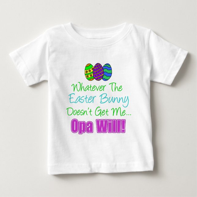 T-shirt Pour Bébé Pâques Bunny Opa Will (Devant)