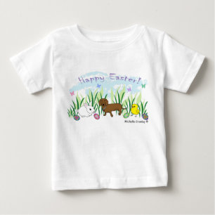 T-shirt Pour Bébé pâques de dachshund