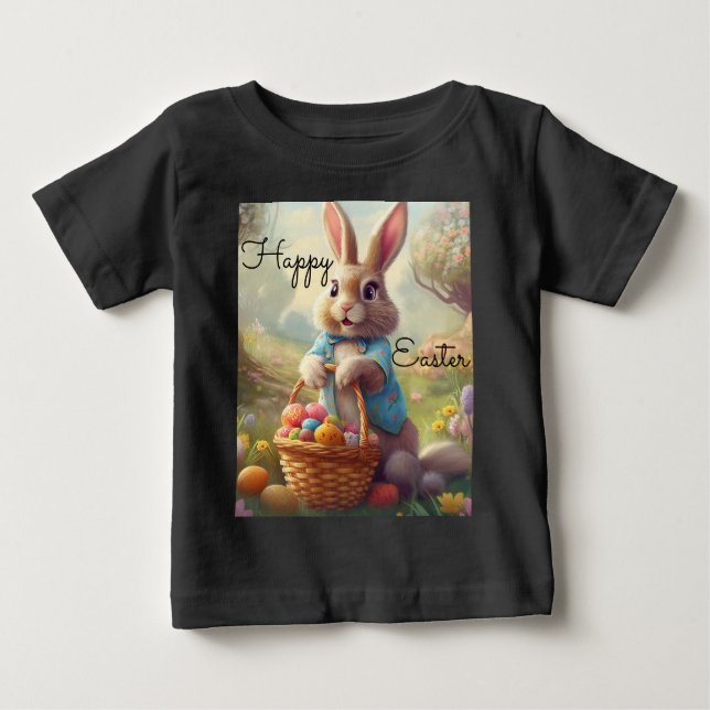 T-shirt Pour Bébé Pâques Enchantées - Lapin Whimsical (Devant)