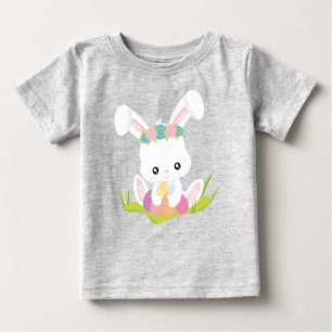 T-shirt Pour Bébé Pâques, Oeufs de Pâques, Mignonne Lapin, Lapin Bla