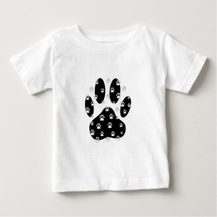 T-shirt Pour Bébé Paquets blancs sur l'Empreinte de patte noir