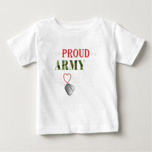 T-shirt Pour Bébé Parachutiste de l'Armée Fière Maman Vêtements Aéri