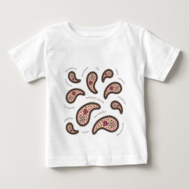 T-shirt Pour Bébé Paramecia Paisley Protozoaire Biologie Toddle (Devant)
