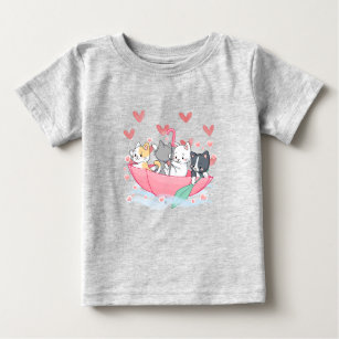 T-shirt Pour Bébé Parapluie Kitten