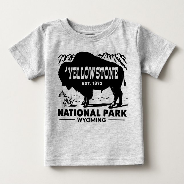 T-shirt Pour Bébé Parc national de Yellowstone (Devant)