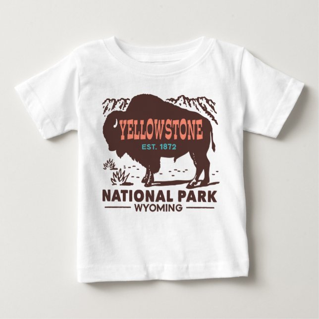 T-shirt Pour Bébé Parc national de Yellowstone (Devant)