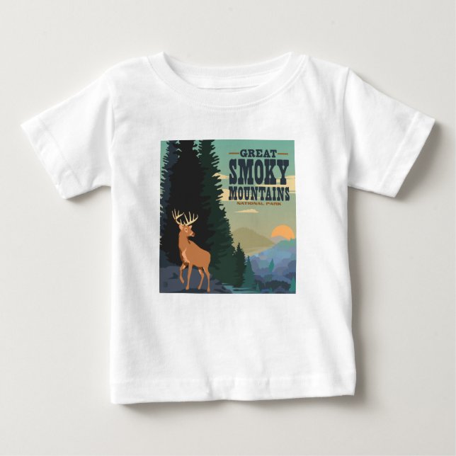 T-shirt Pour Bébé Parc national des Great Smoky Mountains (Devant)