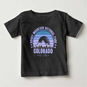 T-shirt Pour Bébé Parc national des Rocheuses Colorado Retro