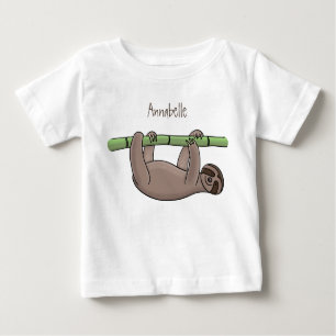 T-shirt Pour Bébé Paresse souriante mignon sur dessin animé en bambo