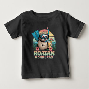 T-shirt Pour Bébé Paresseux de Roatan Honduras, Paresseux de Roatan,