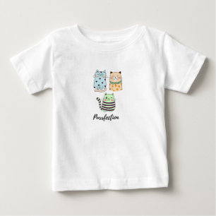 T-shirt Pour Bébé Parfaite Douceur Motif Mignon Chats Art Kawaii