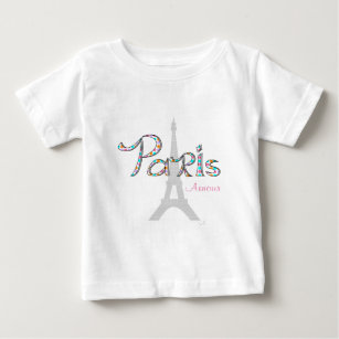 T-shirt Pour Bébé PARIS Amour avec Tour Eiffel