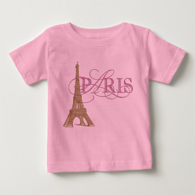 T-shirt Pour Bébé Paris Baby Girl (Devant)