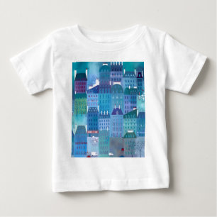 T-shirt Pour Bébé Paris Blues Moderne peinture Cityscape