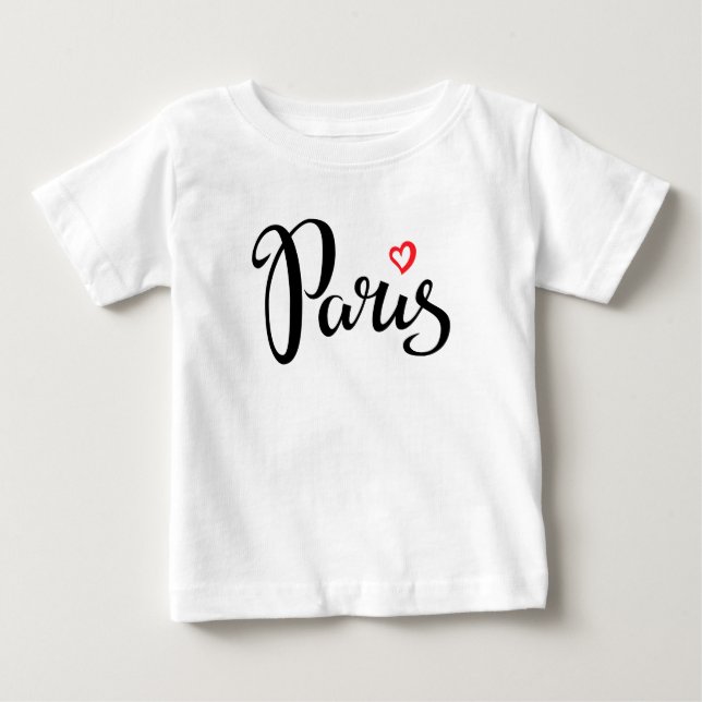T-shirt Pour Bébé Paris Brush Lettering (Devant)