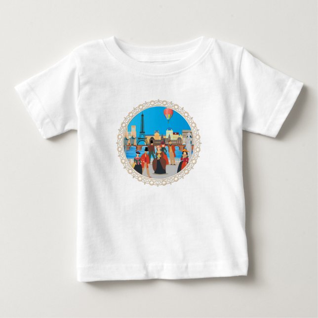 T-shirt Pour Bébé Paris victorien (Devant)