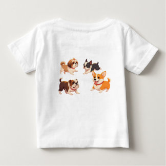 T-shirt Pour Bébé "Park Pals : des chiens de caricature en jeu"