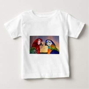 T-SHIRT POUR BÉBÉ PARROS HYPER /ARA ROUGE ET BLEU