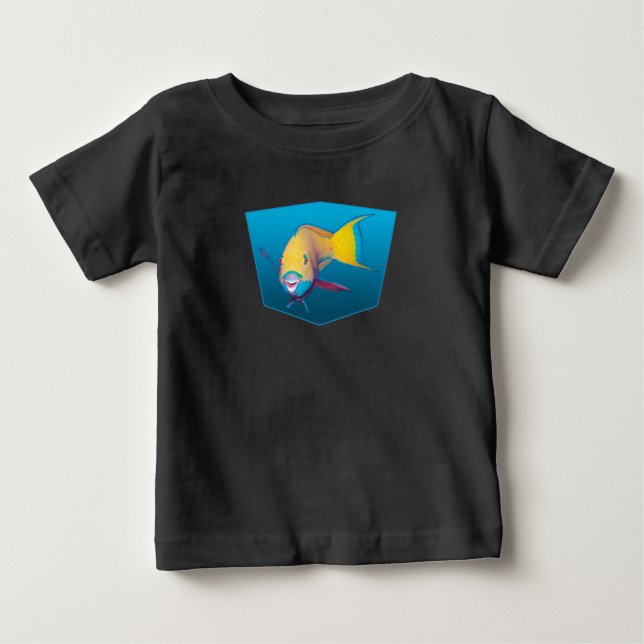 T-shirt Pour Bébé Parrotfish - arrière - plan bleu dégradé | (Devant)