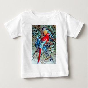 T-shirt Pour Bébé Parrots la peinture colorée d'oiseaux sauvages