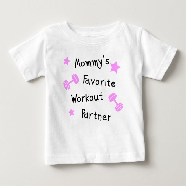 T-shirt Pour Bébé Partenaire de l'entraînement favori de maman (Devant)
