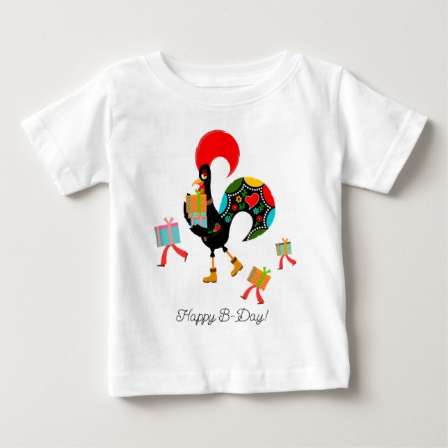 T-shirt Pour Bébé Parti Anniversaire de enfant de la parade de coq p (Devant)
