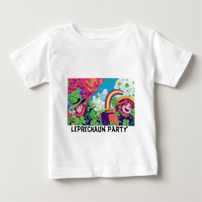 T-shirt Pour Bébé Parti Leprechaun Cyber-Kid Tee (Devant)